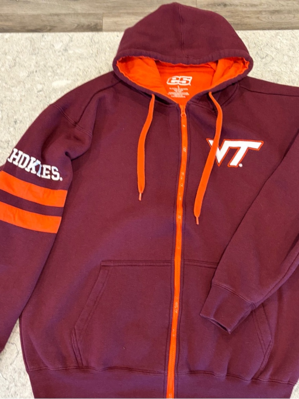 Virginia Tech Hokies e5 Branded Maroon Full Zip Hoodie-Large